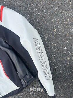 Dainese Women's Motorcycle Jacket Size 52 White Black Red Leather