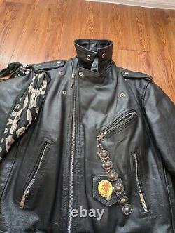 Dangerous Threads Demi-Punk Black Leather Motorcycle Jacket 1994