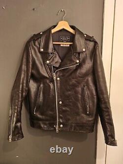 Diafvine Johnny Horsehide Black Leather Jacket Size M 38 Schott Real McCoy