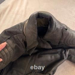 Diamond Leather Distressed Brown Biker Motorcycle Padded Belted Jacket Sz XL