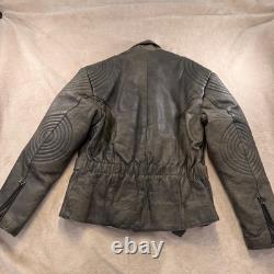 Diamond Leather Distressed Brown Biker Motorcycle Padded Belted Jacket Sz XL
