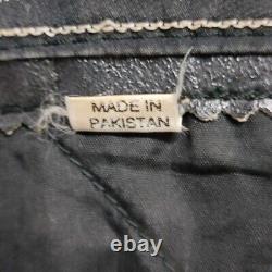 Diamond Real Leather Vintage 80s Studded Jacket Zip Up Semi Cropped Belt Small