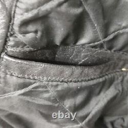 Diamond Real Leather Vintage 80s Studded Jacket Zip Up Semi Cropped Belt Small