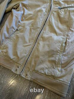 Diesel Biker Jacket M japan Cotton Leather Polyester Beige Rare Medium