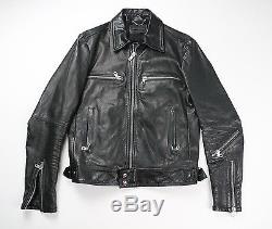 Diesel Black Gold Mens Black Leather Motorcycle Jacket Size 48 $1495 ITALY