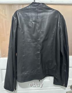 Diesel Black Gold Mens Leather Motorcycle Jacket Size M 100% Leather Mint Cond