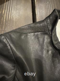 Diesel Black Gold Mens Leather Motorcycle Jacket Size M 100% Leather Mint Cond