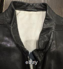 Diesel Black Gold Mens Leather Motorcycle Jacket Size M 100% Leather Mint Cond