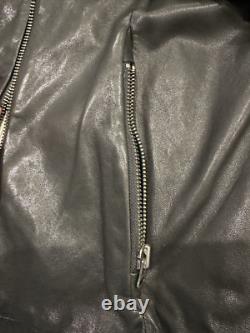 Diesel Black Gold Mens Leather Motorcycle Jacket Size M 100% Leather Mint Cond