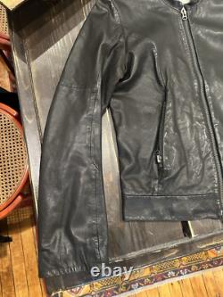 Diesel Black Gold Mens Leather Motorcycle Jacket Size M 100% Leather Mint Cond