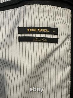 Diesel Black Gold Mens Leather Motorcycle Jacket Size M 100% Leather Mint Cond