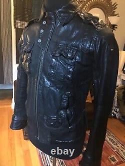 Diesel Loon Sheep Leather Biker Moto Jacket Small