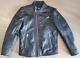 Diesel Men's Black Leather Jacket (Cafe Racer Style) Size M