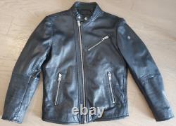 Diesel Men's Black Leather Jacket (Cafe Racer Style) Size M