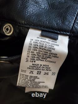 Diesel Men's Black Leather Jacket (Cafe Racer Style) Size M