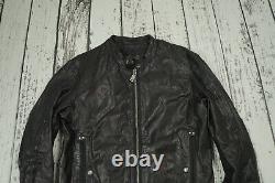 Diesel Mens Jacket Black Biker Sheep Leather Sheepskin 100% Authentic Size L