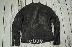 Diesel Mens Jacket Black Biker Sheep Leather Sheepskin 100% Authentic Size L