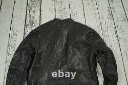 Diesel Mens Jacket Black Biker Sheep Leather Sheepskin 100% Authentic Size L