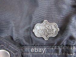 Diesel RARE Daytona Fla Racing Moto Black Biker Jacket Coat LOGO Men's Med