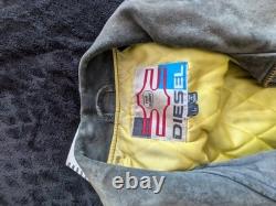 Diesel Vintage Black Suede Racing Motorcycle Jacket