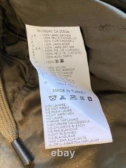 Diesel leather biker military jacket men's size L dark gray/olive Rare