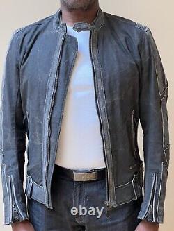 Diesel vintage motorcycle jacket withleather applications