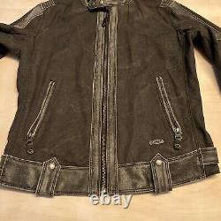 Diesel vintage motorcycle jacket withleather applications