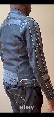 Diesel vintage motorcycle jacket withleather applications