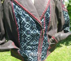 Double D Ranch Beaded Embroidered Abenaki Brown Leather Jacket XL EUC #2