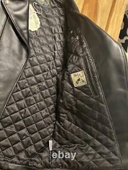 Double Helix Horsehide Leather Innovator D pocket motorcycle jacket coat y2 buco