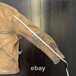 Double RL RRL- Cafe Racer Leather Moto Jacket Large L -Preowned