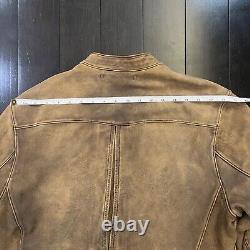 Double RL RRL- Cafe Racer Leather Moto Jacket Large L -Preowned