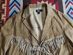 Double RL RRL Ralph Lauren Western Cowboy Roughout Suede Fringe Leather Jacket