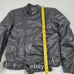 Drag Specialties Leather Motorcycle Jacket Mens 40 Black Biker Belted Zip Cuffs