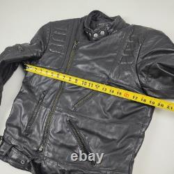 Drag Specialties Leather Motorcycle Jacket Mens 40 Black Biker Belted Zip Cuffs