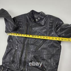 Drag Specialties Leather Motorcycle Jacket Mens 40 Black Biker Belted Zip Cuffs