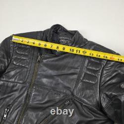 Drag Specialties Leather Motorcycle Jacket Mens 40 Black Biker Belted Zip Cuffs