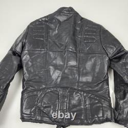 Drag Specialties Leather Motorcycle Jacket Mens 40 Black Biker Belted Zip Cuffs