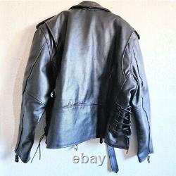 Dream Apparel Men's? Black Leather Motorcycle Jacket 48 Chest