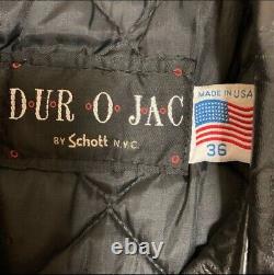 Dur O By Schott Motorcycle Jacket Black 36 Size