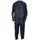 ECHTES LETER Men's Black Heavy Leather Motorcycle Jacket Pants Suit Size 54 Set