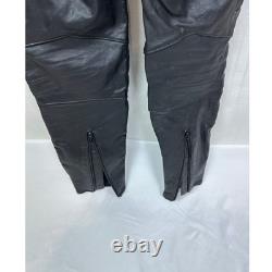 ECHTES LETER Men's Black Heavy Leather Motorcycle Jacket Pants Suit Size 54 Set