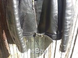 EUC Mens 44 SCHOTT LEGENDARY BLACK HORSE Horsehide Leather Motorcycle Jacket BIN