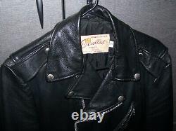 EXCELLED Genuine leather Vintage jacket 38 reg. Biker motorcycle Used