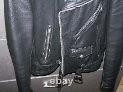 EXCELLED Genuine leather Vintage jacket 38 reg. Biker motorcycle Used