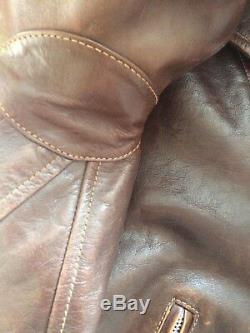 Eastman Leather ELMC Roadstar Vintage Walnut Horsehide Leather Jacket Size 38