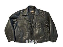 Easyriders Leather Motorcycle Jacket Size 3X Men's Black Distressed