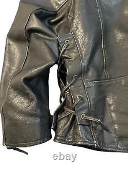 Easyriders Leather Motorcycle Jacket Size 3X Men's Black Distressed