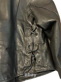 Easyriders Leather Motorcycle Jacket Size 3X Men's Black Distressed