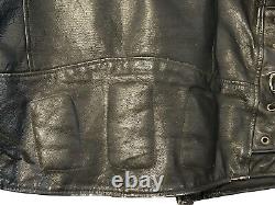Easyriders Leather Motorcycle Jacket Size 3X Men's Black Distressed